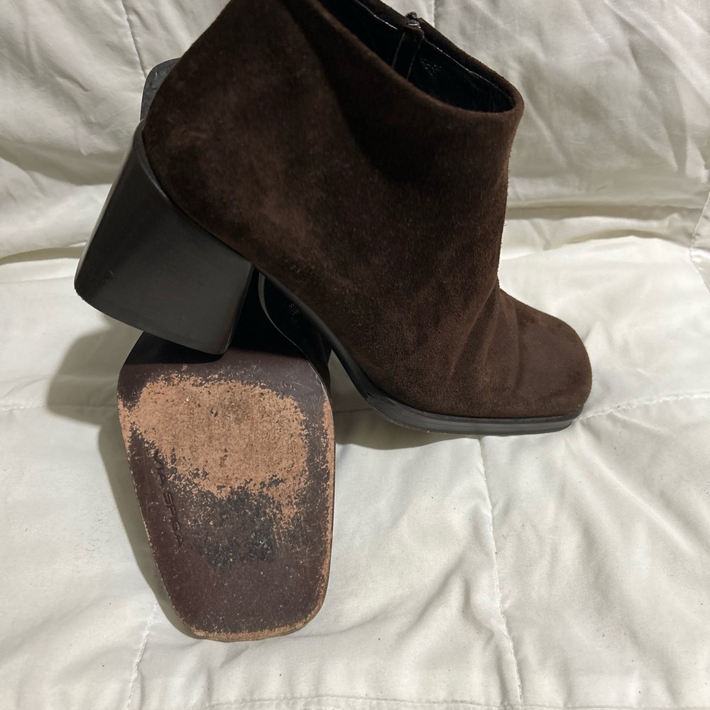 Via Spiga Dark Brown Suede Ankle Boots - Picture 7 of 8